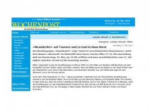 NA Wochenpost über Ausstellung im Haus Horst Hilden